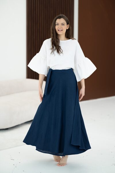 LINEN WRAP SKIRTS 